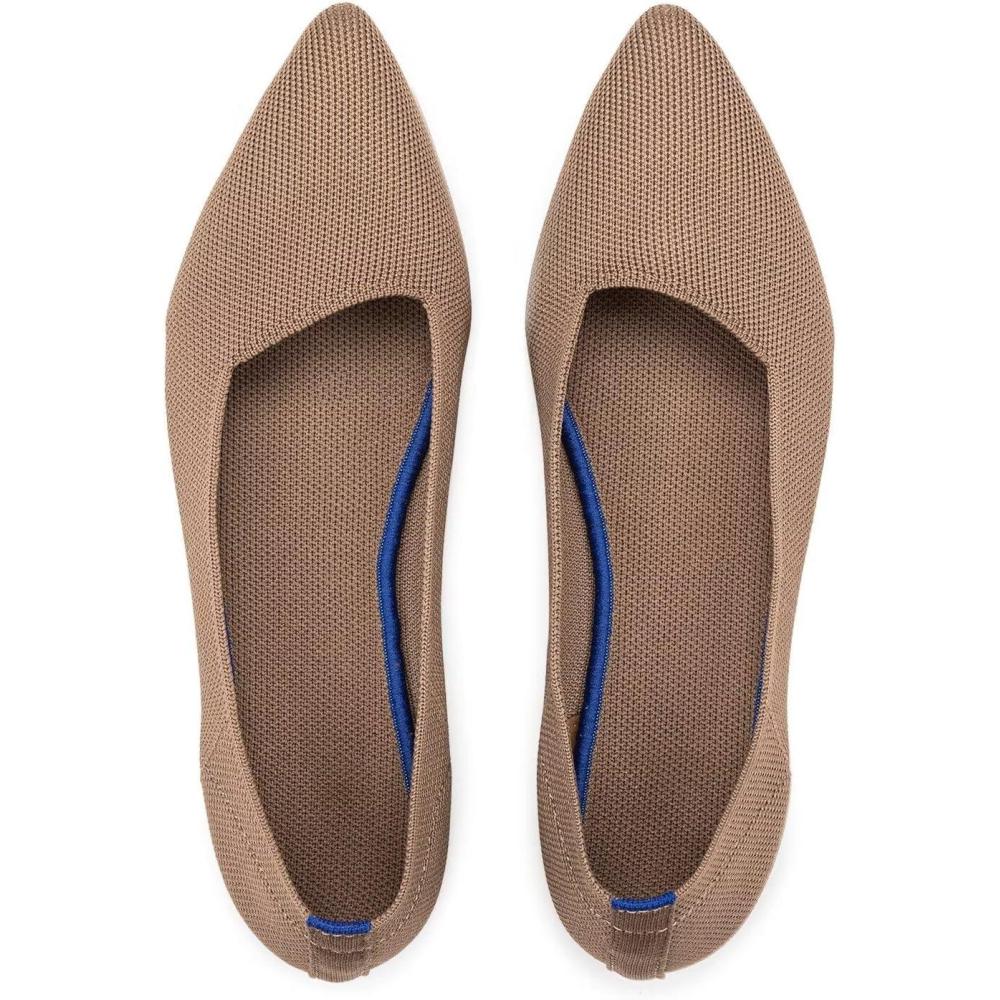 image:imageFrank Mully Womens Pointed Toe Flats Knit Dress Shoes Comfort Women Shoes SoftableBrown