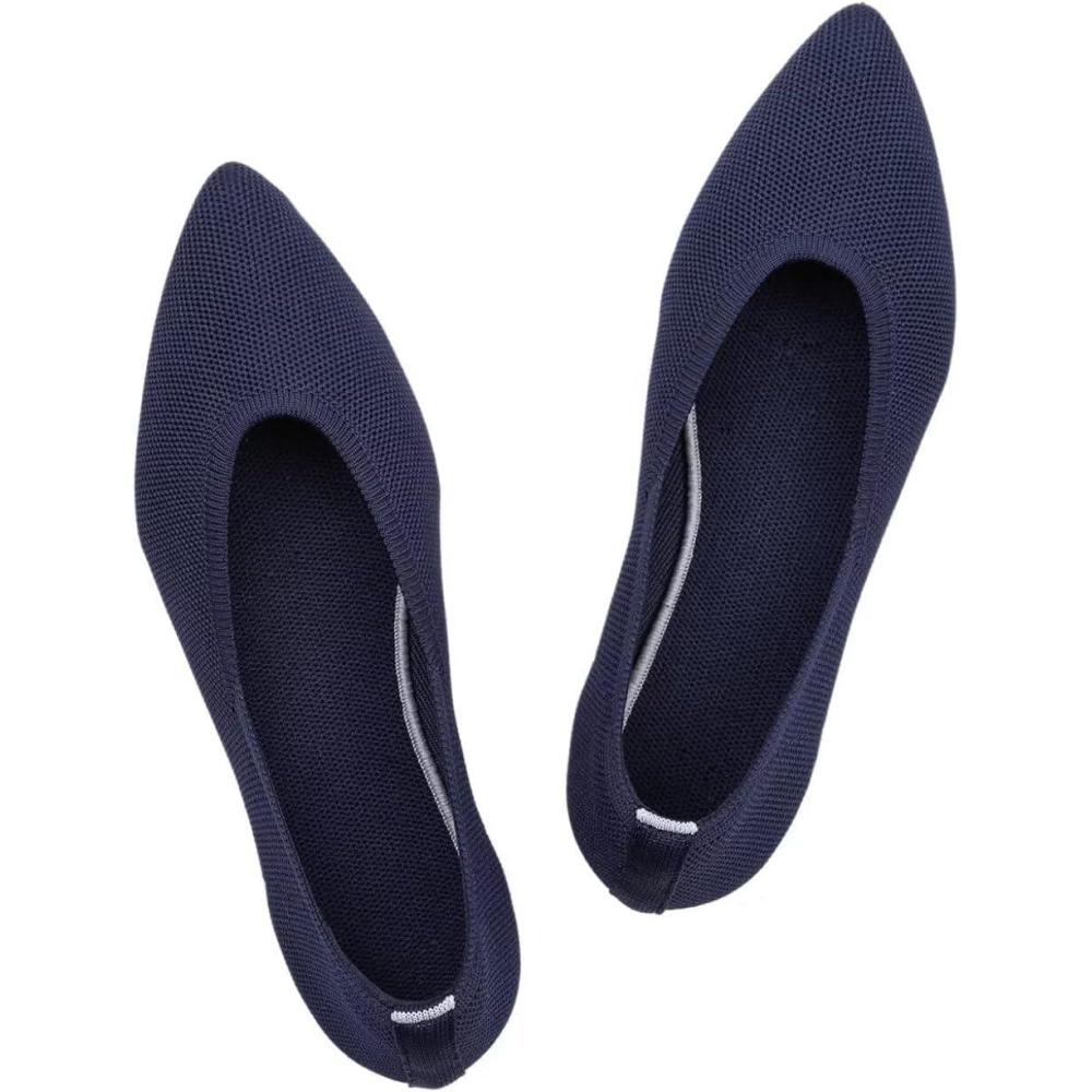 image:imageFrank Mully Womens Pointed Toe Flats Knit Dress Shoes Comfort Women Shoes SoftableMaritime Navy