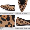 Frank Mully Womens Pointed Toe Flats Knit Dress Shoes Comfort Women Shoes Softable(6037leopard)