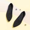 Frank Mully Womens Pointed Toe Flats Knit Dress Shoes Comfort Women Shoes Softable(Black/Mesh)