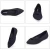Frank Mully Womens Pointed Toe Flats Knit Dress Shoes Comfort Women Shoes Softable(Black&bowknot)