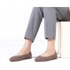 Frank Mully Womens Pointed Toe Flats Knit Dress Shoes Comfort Women Shoes Softable(Camel)
