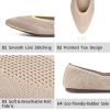 Frank Mully Womens Pointed Toe Flats Knit Dress Shoes Comfort Women Shoes Softable(Ecru/Mesh)