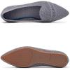 Frank Mully Womens Pointed Toe Flats Knit Dress Shoes Comfort Women Shoes Softable(Grey/Mesh)