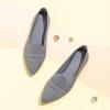 Frank Mully Womens Pointed Toe Flats Knit Dress Shoes Comfort Women Shoes Softable(Grey/Mesh)