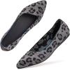 Frank Mully Womens Pointed Toe Flats Knit Dress Shoes Comfort Women Shoes Softable(Leopard)