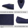 Frank Mully Womens Pointed Toe Flats Knit Dress Shoes Comfort Women Shoes Softable(Maritime Navy)