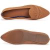 Frank Mully Womens Pointed Toe Flats Knit Dress Shoes Comfort Women Shoes Softable(Tan)