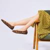 Frank Mully Womens Pointed Toe Flats Knit Dress Shoes Comfort Women Shoes Softable(Yellow Leopard)