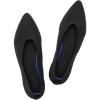 Frank Mully Womens Pointed Toe Flats Knit Dress Shoes Comfort Women Shoes Softable(Black Solid)