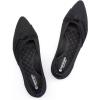 Frank Mully Womens Pointed Toe Flats Knit Dress Shoes Comfort Women Shoes Softable(Black&bowknot)
