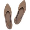 Frank Mully Womens Pointed Toe Flats Knit Dress Shoes Comfort Women Shoes Softable(Bronze)