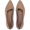 Frank Mully Womens Pointed Toe Flats Knit Dress Shoes Comfort Women Shoes Softable(Brown)