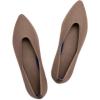 Frank Mully Womens Pointed Toe Flats Knit Dress Shoes Comfort Women Shoes Softable(Brown Solid)
