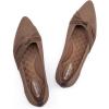 Frank Mully Womens Pointed Toe Flats Knit Dress Shoes Comfort Women Shoes Softable(Brown With Bowknot)