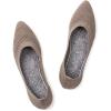 Frank Mully Womens Pointed Toe Flats Knit Dress Shoes Comfort Women Shoes Softable(Camel)