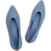 Frank Mully Womens Pointed Toe Flats Knit Dress Shoes Comfort Women Shoes Softable(Denum Blue)