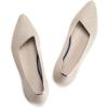 Frank Mully Womens Pointed Toe Flats Knit Dress Shoes Comfort Women Shoes Softable(Ecru)