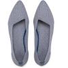 Frank Mully Womens Pointed Toe Flats Knit Dress Shoes Comfort Women Shoes Softable(Grey)