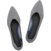 Frank Mully Womens Pointed Toe Flats Knit Dress Shoes Comfort Women Shoes Softable(Grey Solid)