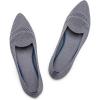 Frank Mully Womens Pointed Toe Flats Knit Dress Shoes Comfort Women Shoes Softable(Grey/Mesh)