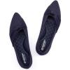 Frank Mully Womens Pointed Toe Flats Knit Dress Shoes Comfort Women Shoes Softable(Navy With Bowknot)