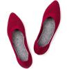 Frank Mully Womens Pointed Toe Flats Knit Dress Shoes Comfort Women Shoes Softable(Red)