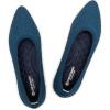 Frank Mully Womens Pointed Toe Flats Knit Dress Shoes Comfort Women Shoes Softable(Teal)