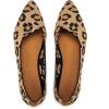 Frank Mully Womens Pointed Toe Flats Knit Dress Shoes Comfort Women Shoes Softable(Yellow Leopard)