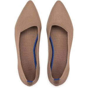 Frank Mully Womens Pointed Toe Flats Knit Dress Shoes Comfort Women Shoes Softable(Brown)