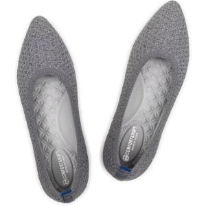 Frank Mully Womens Pointed Toe Flats Knit Dress Shoes Comfort Women Shoes Softable(Grey Plaid)