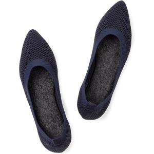 Frank Mully Womens Pointed Toe Flats Knit Dress Shoes Comfort Women Shoes Softable(Navy)