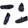 Frank Mully Womens Casual Flat Shoes Square Toe Shoes Knitted Mesh Flat Comfort Work Flat Shoes for Daily Washable(Navy Mesh)