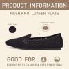 Frank Mully Womens Pointed Toe Flats Comfort Loafes Slip On Shoes for Woman Low Wedge Knit Dress Shoes for Work(Black)