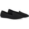 Frank Mully Womens Pointed Toe Flats Comfort Loafes Slip On Shoes for Woman Low Wedge Knit Dress Shoes for Work(Black)