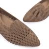 Frank Mully Womens Pointed Toe Flats Comfort Loafes Slip On Shoes for Woman Low Wedge Knit Dress Shoes for Work(Brown)
