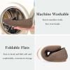 Frank Mully Womens Pointed Toe Flats Comfort Loafes Slip On Shoes for Woman Low Wedge Knit Dress Shoes for Work(Brown)