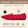 Frank Mully Womens Pointed Toe Flats Comfort Loafes Slip On Shoes for Woman Low Wedge Knit Dress Shoes for Work(Red)