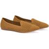Frank Mully Womens Pointed Toe Flats Comfort Loafes Slip On Shoes for Woman Low Wedge Knit Dress Shoes for Work(Yellow)