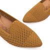 Frank Mully Womens Pointed Toe Flats Comfort Loafes Slip On Shoes for Woman Low Wedge Knit Dress Shoes for Work(Yellow)