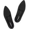 Frank Mully Womens Pointed Toe Flats Comfort Loafes Slip On Shoes for Woman Low Wedge Knit Dress Shoes for Work(Black)
