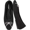 Frank Mully Ballet Flats for Women Square-Toe Flats with Rhinestone Bow Knot Casual Knitted Flat Shoes for Dressy/Office/Everyday Wear(Black)