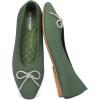 Frank Mully Ballet Flats for Women Square-Toe Flats with Rhinestone Bow Knot Casual Knitted Flat Shoes for Dressy/Office/Everyday Wear(Green)
