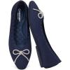 Frank Mully Ballet Flats for Women Square-Toe Flats with Rhinestone Bow Knot Casual Knitted Flat Shoes for Dressy/Office/Everyday Wear(Navy)