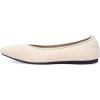 Frank Mully Women’s Ballet Flat Dressy Knit Pointed Toe Slip On Ballerina Walking Flats Shoes for Woman Casual Daily Work(Beige)