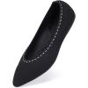Frank Mully Women’s Ballet Flat Dressy Knit Pointed Toe Slip On Ballerina Walking Flats Shoes for Woman Casual Daily Work(Black)