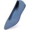 Frank Mully Women’s Ballet Flat Dressy Knit Pointed Toe Slip On Ballerina Walking Flats Shoes for Woman Casual Daily Work(Blue)