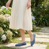 Frank Mully Women’s Ballet Flat Dressy Knit Pointed Toe Slip On Ballerina Walking Flats Shoes for Woman Casual Daily Work(Blue)