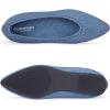 Frank Mully Women’s Ballet Flat Dressy Knit Pointed Toe Slip On Ballerina Walking Flats Shoes for Woman Casual Daily Work(Blue)