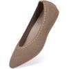 Frank Mully Women’s Ballet Flat Dressy Knit Pointed Toe Slip On Ballerina Walking Flats Shoes for Woman Casual Daily Work(Brown)